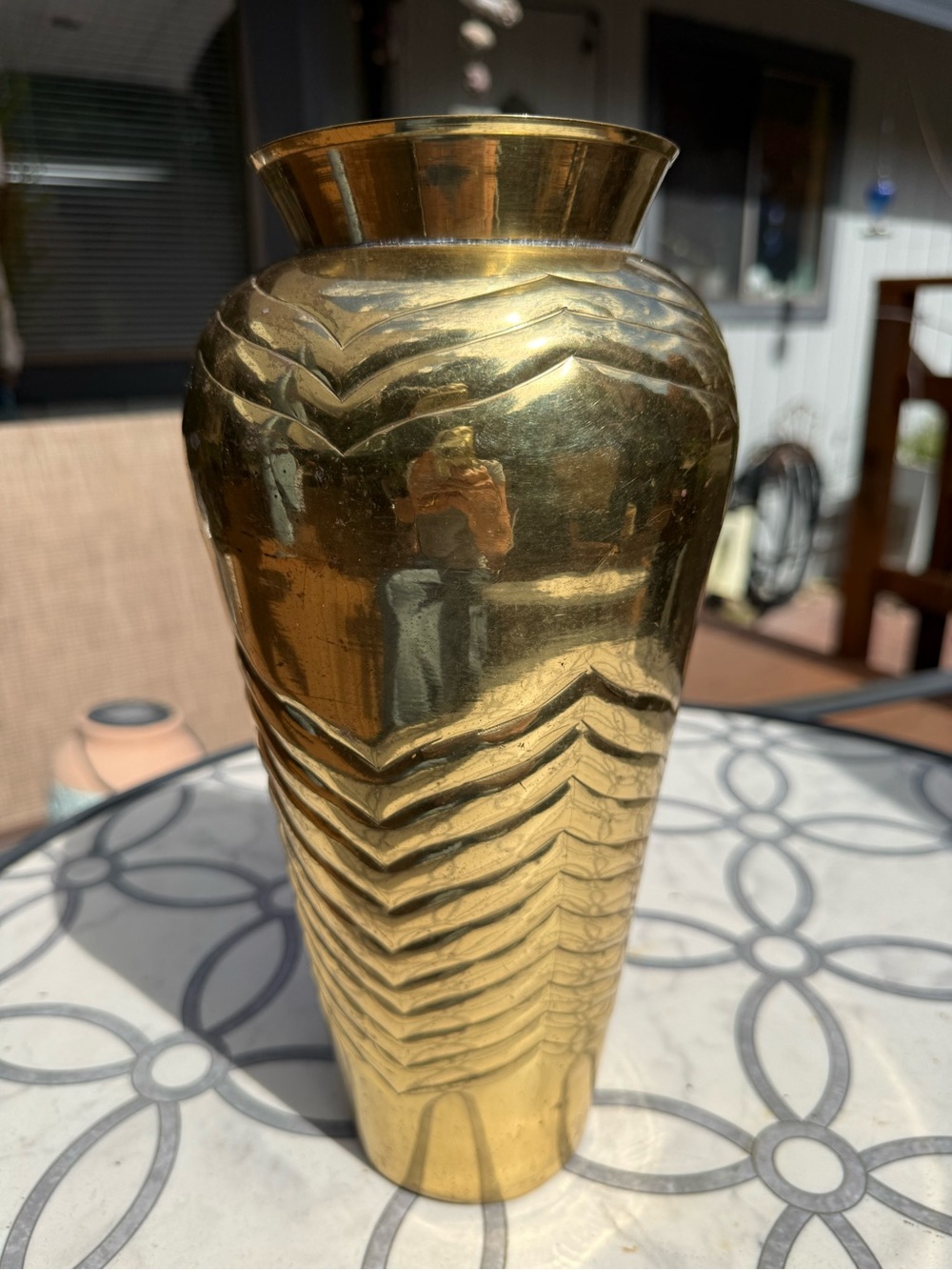 Brass Decorative Vase - Gold Accent Home Decor art deco style polished brass